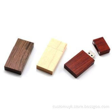 Micro Storage Wood USB Flash Drive With Logo Printed , Retr